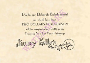 Jimmy Kelly's, New York 1930s