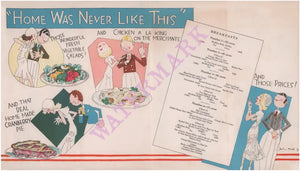 John Held Jr New Haven Railroad "Speaking of Food" 1932 Interior