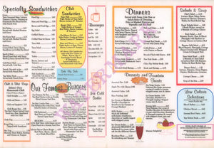 Johnie's, Los Angeles 1990s Menu
