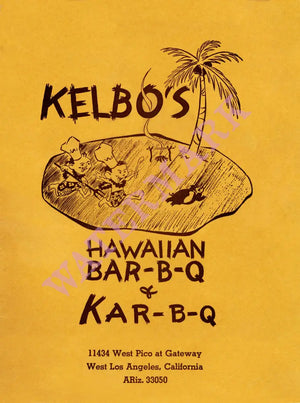 Kelbo's, Los Angeles 1950s Menu Art