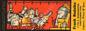 King Cocktail Frank Rodeike Liquor Store Pasadena 1940s Cocktail Art Vintage Americana Menus