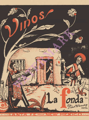 La Fonda (Fred Harvey) Santa Fe 1950s Vintage Americana Menus