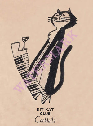 Lee & Dick Baker's Kit Kat Club, Los Angeles 1950s Matchbook art