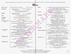 Lehigh Valley Railroad Dining Car Service 1913