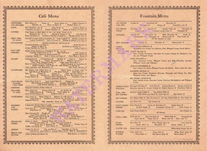 Lenhardt's, Oakland 1920 Menu