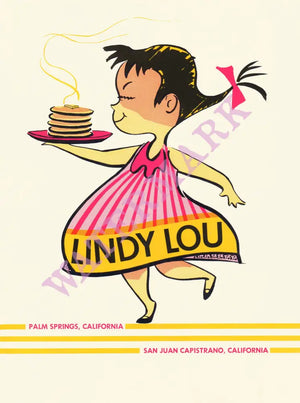 Lindy Lou, Palm Springs 1960s Menu Art