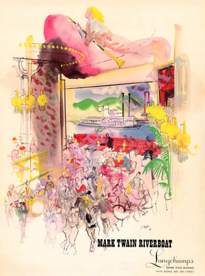 Longchamps, New York 1965 Menu Art