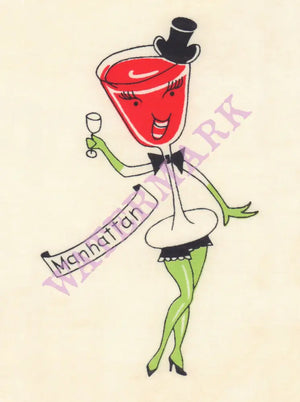 Manhattan 1930s Cocktail Napkin