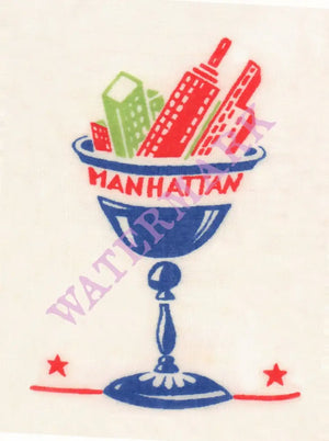 Manhattan Cocktail Napkin 1940s