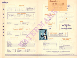 Mark Twain Hotel, Hannibal, MO, 1940s Menu