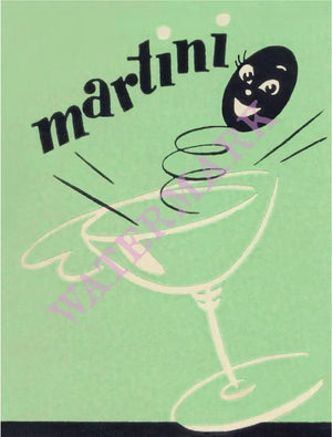 Martini Olive Detail from Mark Twain Hotel Hannibal MO 1950s Vintage Americana Menus