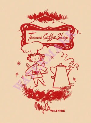 MayCo Wilshire Department Store, Terrace Coffee Shop, Los Angeles 1950s menu art