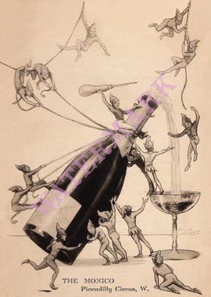 Monico, London 1920 Menu Art