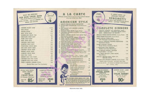 Monte Proser's Beachcomber, Boston, 1940s Interior Menu