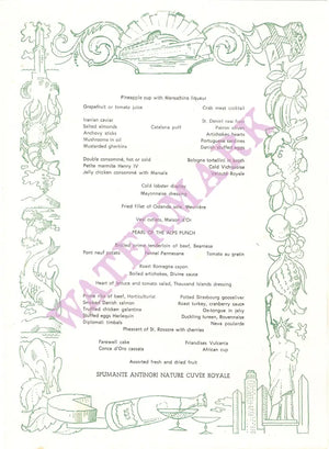 Motor Ship Vulcania, Farewell Dinner, Venice 1963