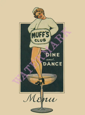 Muff’s Club Modesto California 1940s Vintage Americana Menus