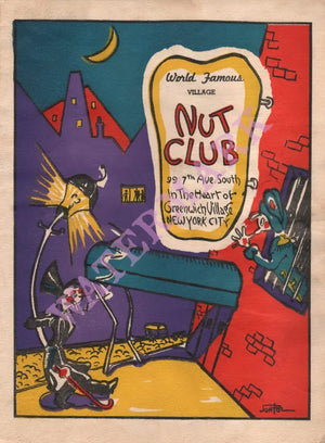 Nut Club, New York 1943 Menu Art