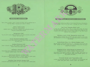 Nut Tree, Vacaville 1971 Menu