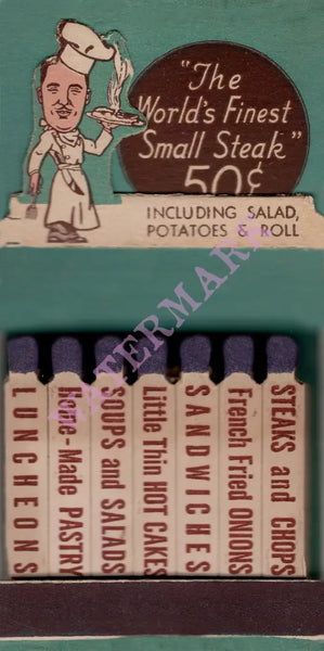 Ollie Hammond's Steak Houses, Matchbook Cover Los Angeles 1930s