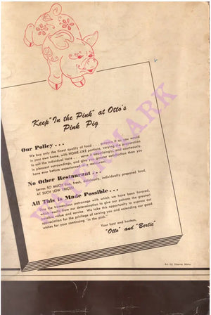 Otto's Pink Pig, Sherman Oaks CA 1940s