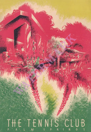 Palm Springs Tennis Club 1960s | Vintage Menu  - Front