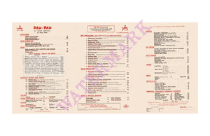 Pam Pam, Paris 1950s Vintage Menu Art by Pierre Fix-Masseau Cool Culinaria Vintage Menu Prints