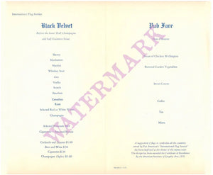 Pan American "International Flag Service" B 1971 Menu