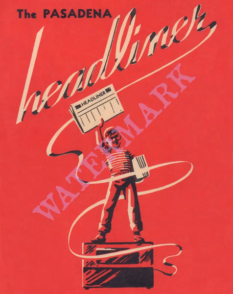 Pasadena Headliner, Pasadena 1950s Menu Art