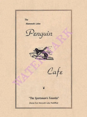 Penguin Café, Mammoth Lakes 1940s Menu Art