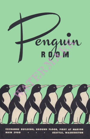 Penguin Room, Seattle 1950s Menu Art