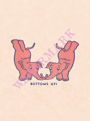 Pink Elephants (Bottoms Up) menu art