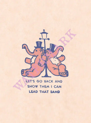 Pink Elephant (I Can Lead That Band), 1930s menu art