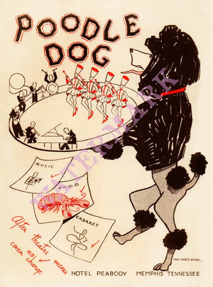 Poodle Dog, Peabody Hotel Memphis 1934 Menu Art