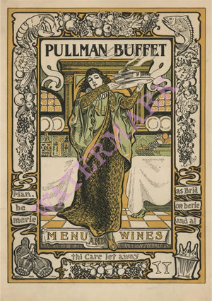 Pullman Buffet Menu and Wine List Early 1900s Menu Art