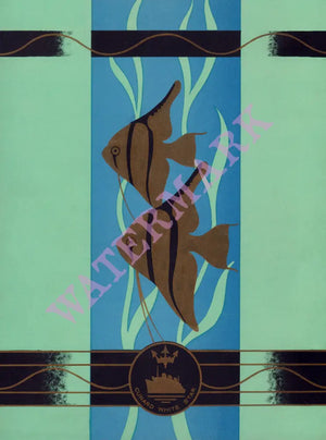 R.M.S Aquitania 1938 Menu Art