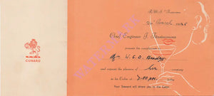 R.M.S. Franconia 1955 Drinks Invitation