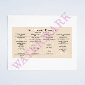 Roadhouse Dinners 1918