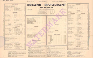 Rogano Restaurant , Glasgow 1950s Menu