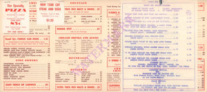 Round Up Drive In, Las Vegas 1957 Menu