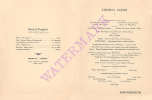 S.S. America 1950 Menu
