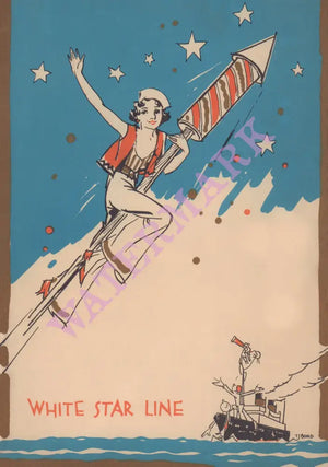 S.S. Doric 1934 Menu Art