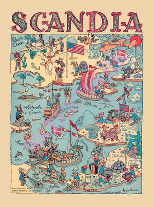 Scandia, West Hollywood 1970s Menu Art