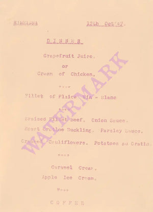 Shannon Airport, Ireland 1947 Menu Art | Vintage Menu Art - dinner menu