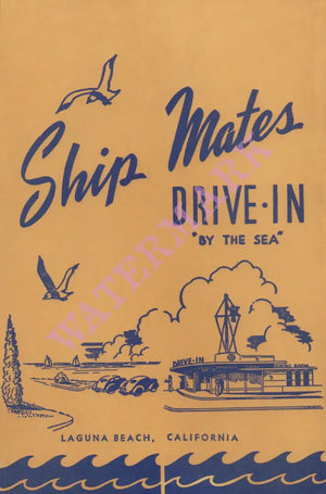 Ship Mates Drive-In, Laguna Beach 1950s | Vintage Menu Art - cover