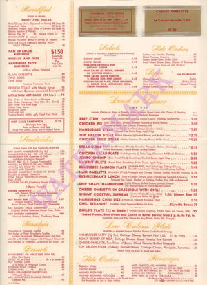 Ships, Westwood Village/Culver City 1971 Menu