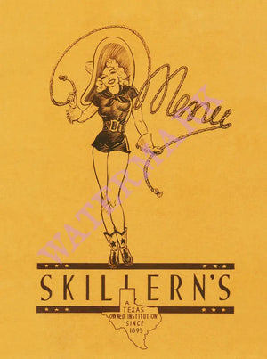 Skillern's, Texas, 1940 Menu Art