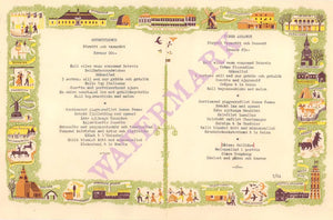 Solliden, Stockholm 1964 Menu