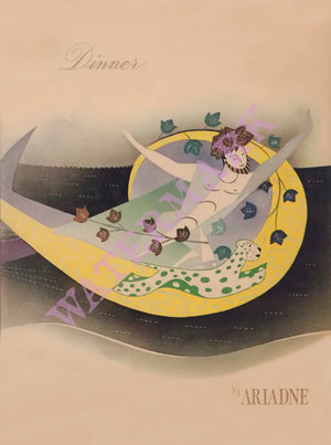 SS Ariadne, Eastern Steamship Lines 1970s Menu Art