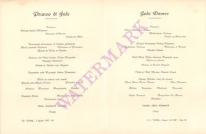 SS Roma 1937 Gala Dinner menu