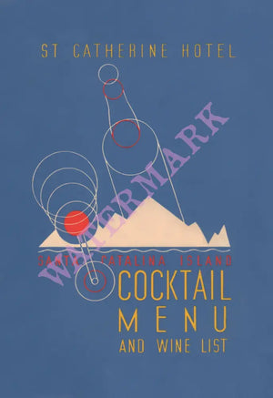 St Catherine Hotel Cocktails, Catalina Island 1941 | Vintage Menu Art - cover menu